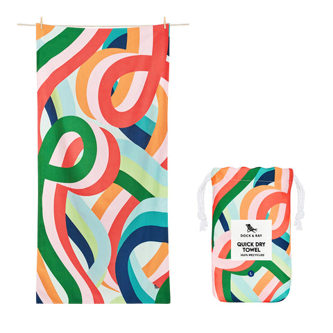 TELO EXTRA LARGE BEACH TOWELS FRUIT LOOPS DOCK & BAY MULTICOLOR