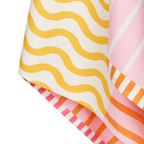 TELO EXTRA LARGE BEACH TOWEL LEMONADE WAVES DOCK & BAY MULTICOLOR