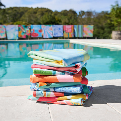 TELO EXTRA LARGE BEACH TOWELS FRUIT LOOPS DOCK & BAY MULTICOLOR