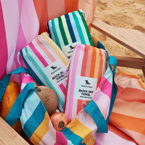 TELO BEACH TOWELS SUMMER COASTAL CANDY DOCK & BAY