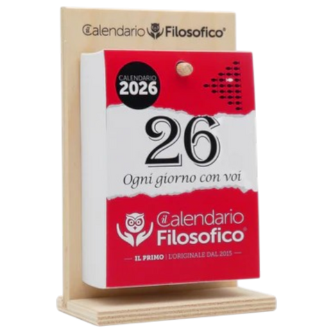CALENDARIO FILOSOFICO 10X14 CON SUPPORTO IN LEGNO ART. A6FLEG26