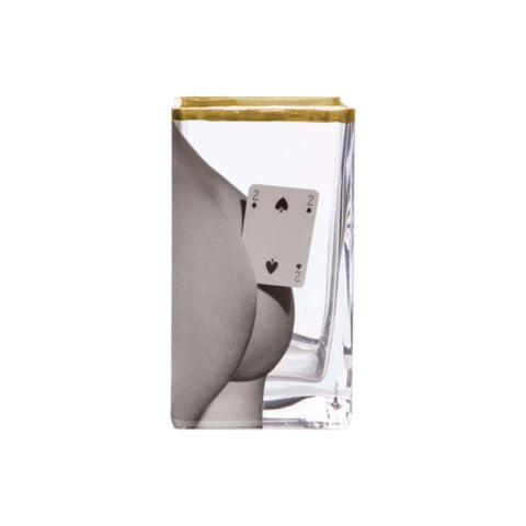 VASO IN VETRO SELETTI TOILETPAPER 10X8 H14 14122 TWO OF SPADES