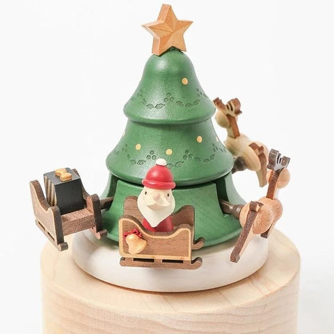 WOODERFULLIFE MUSIC BOX SANTA & REINDEER S 1060802