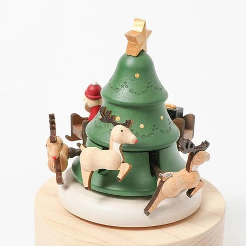 WOODERFULLIFE MUSIC BOX SANTA & REINDEER S 1060802
