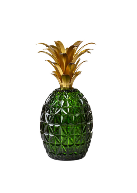 VASO MELISSA ANANAS VERDE FOGLIA ORO MARIO LUCA GIUSTI GREEN