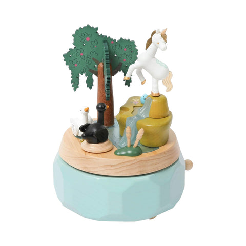 WOODERFULLIFE MUSIC BOX UNICORN WITH SWANS ART. 1060553