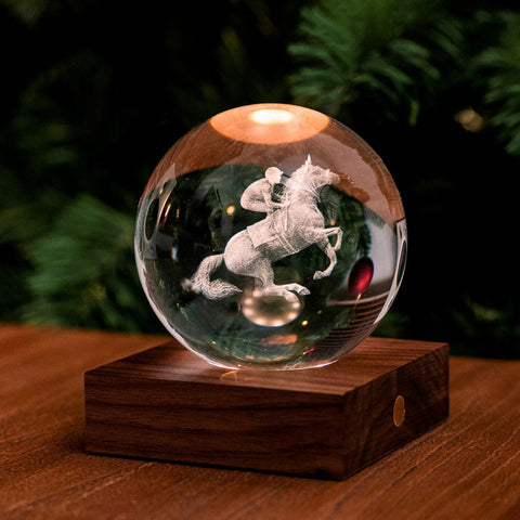 LAMPADA LIGHT 3D HORSE RACING BOAT ART. G025HR AMBER CRYSTAL MULTICOLOR