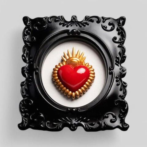 CORNICE HEART FRAME20-1081 BLOGO DESIGN , RED/GOLD, BLACK