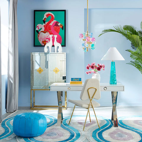 SCATOLA LACQUER BOTANIST SMALL 32611 JONATHAN ADLER BLUE