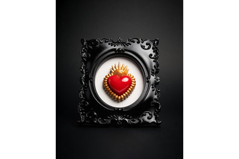 CORNICE HEART FRAME20-1081 BLOGO DESIGN , RED/GOLD, BLACK