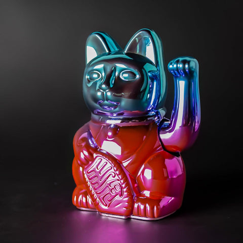 MANEKI NEKO PLAYER ONE SHINY BLUE/PINK LUCKY CAT MULTICOLOR