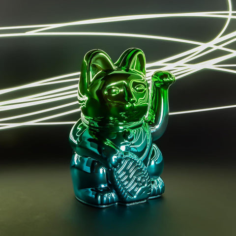 MANEKI NEKO PLAYER THR SHINY GREEN/BLUE LUCKY CAT GREEN