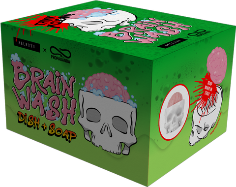 PORTA SAPONETTA PORCELLANA BRAINWASH NERO 13500H SELETTI