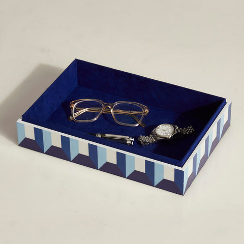 SCATOLA LARGE SORRENTO LACQUER BOX ART. 28529 JONATHAN ADLER BLUE