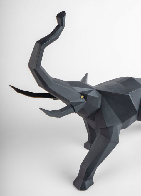 SCULTURA ELEFANTE NERO OPACO 1009559 43X52X20 LLADRO' BLACK