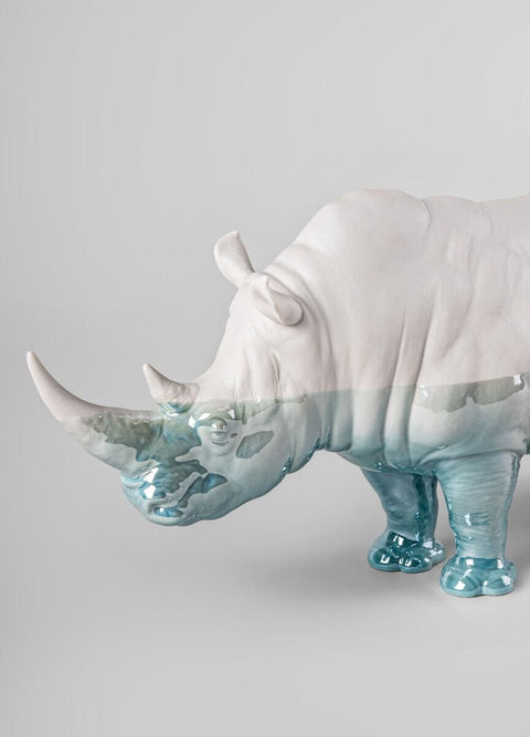 SCULTURA RINOCERONTE 1009739 19X45X22 CM LLADRO' WHITE
