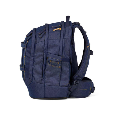 ZAINO PACK SCHULRUCKSACK  SET SATCH DENIM BLUE