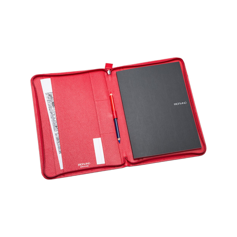 A4 NOTEBOOK HOLDER WITH ZIP FABRIANO RED
