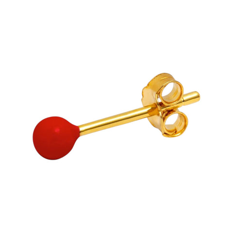 ORECCHINO LULU COPENHAGEN GOLD PLATED 925 LULU1164 COLOR BALL PASSION RED