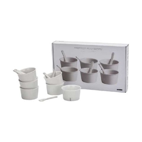 SET 6 COPPETTE GELATO E PALETTA PORCELLANA SELETTI 10642 KIT