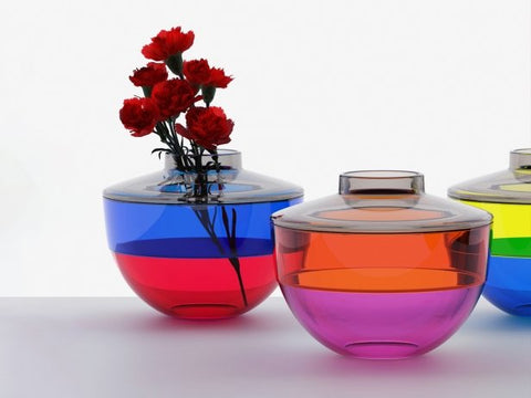 VASO SHIBUYA FUME' GIALLO BLU 01221/33 KARTELL MULTICOLOR