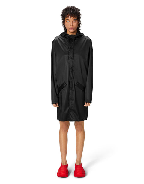 IMPERMEABILE LONG JACKET BLACK GRAIN  M ART. 12020 RAINS BLACK