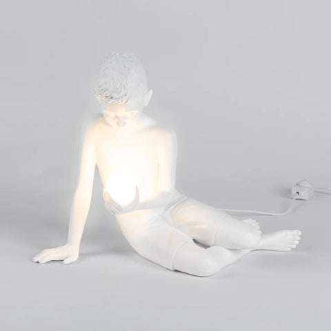 SCULTURA CON LUCE INNER GLOW_ S BOY 15322 SELETTI WHITE