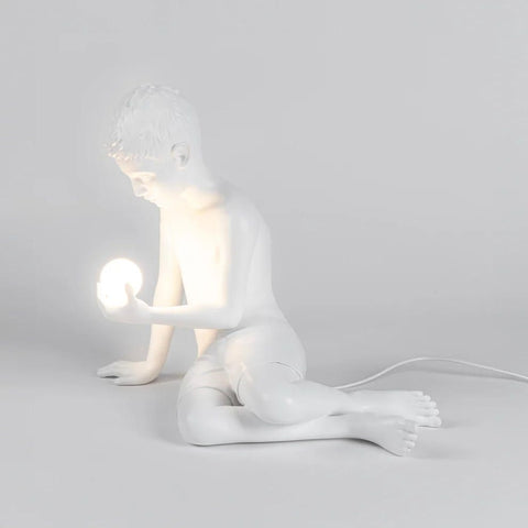 SCULTURA CON LUCE INNER GLOW_ S BOY 15322 SELETTI WHITE