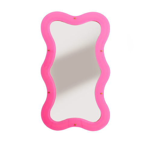 SPECCHIO SUPERCURVE  CON CORNICE LUMINOSA 59.77X102,55 ART. 17166 SELETTI PINK