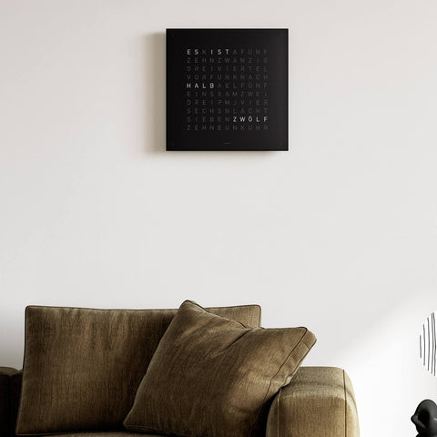 OROLOGIO CLASSIC 45X45 QT4  QLOCKTWO PANNELLO E BASE NERO BLACK