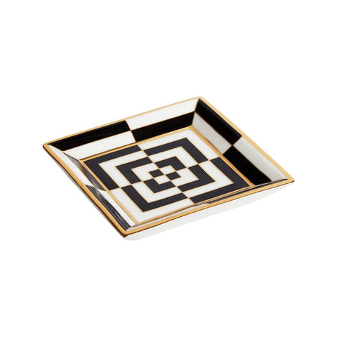 VASSOIO OP ART SQUARE SERVING TRAY 34818 JONATHAN ADLER BLACK