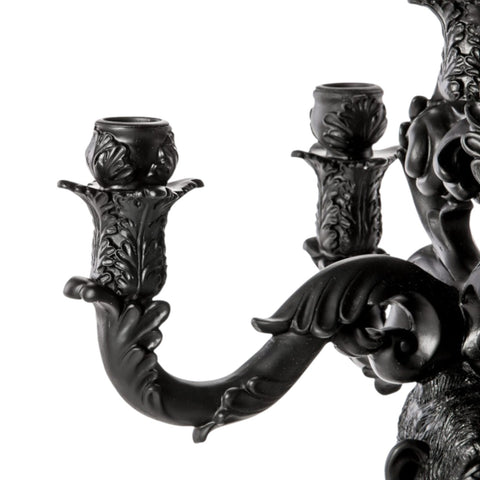 CANDELABRO 5 BRACCIA BURLESQUE THE WISE  H. CM. 48 14870 SELETTI BLACK