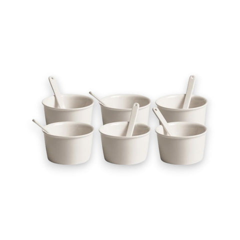 SET 6 COPPETTE GELATO E PALETTA PORCELLANA SELETTI 10642 KIT