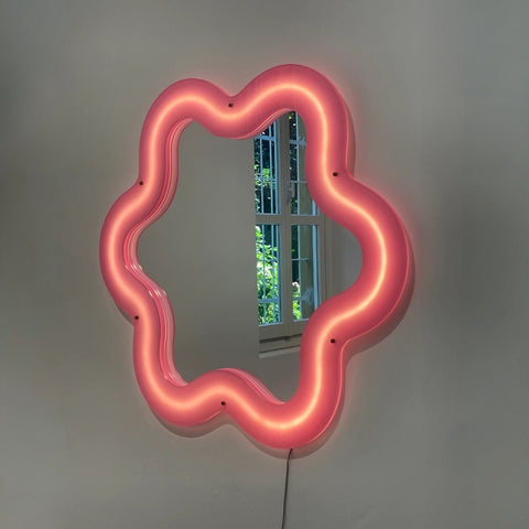 SPECCHIO SUPERCURVE MIRROR TINY FLOWER 85X77X4 CM 17164 SELETTI PINK
