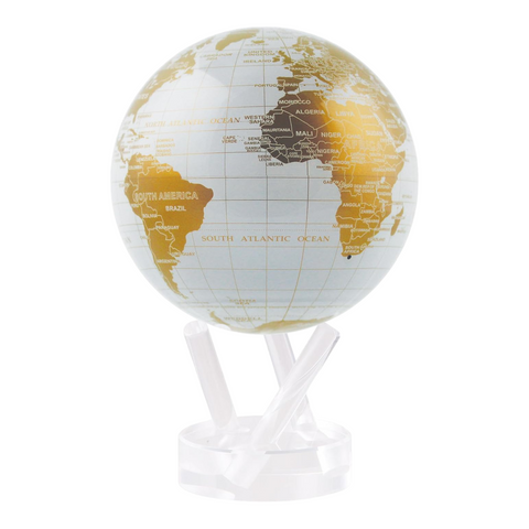 WORLD MAP MOVA GLOBE DIAM 4,5 WHITE/GOLD ART MG-45-WGE