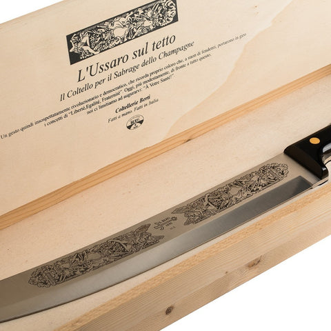 L'USSARO SUL TETTO  COLTELLO DA SABRAGE 1895 ART. 1991 COLTELLERIE BERTI