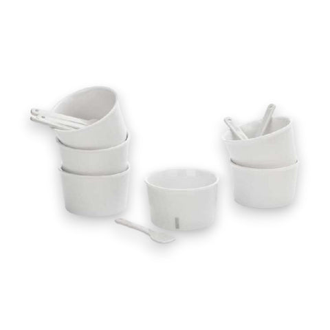 SET 6 COPPETTE GELATO E PALETTA PORCELLANA SELETTI 10642 KIT
