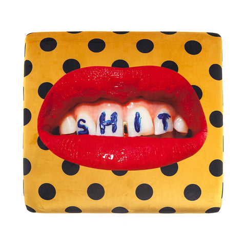 POUF SHIT 51X46 H 42 16103 SELETTI ORANGE