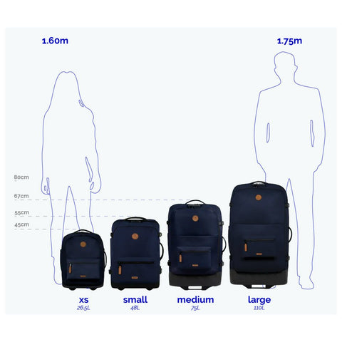 TROLLEY SOFT SUITCASE 52X35X25 BERLIN CABAIA BLUE