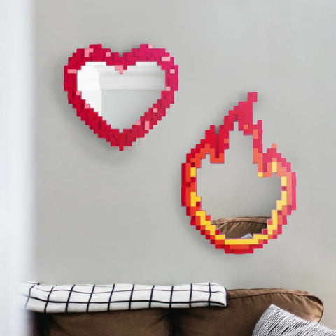 SPECCHIO HEART 55X52 CM 17055 SELETTI RED