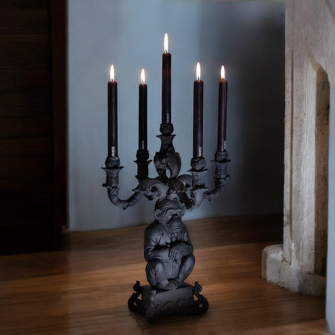 CANDELABRO 5 BRACCIA BURLESQUE THE WISE  H. CM. 48 14870 SELETTI BLACK