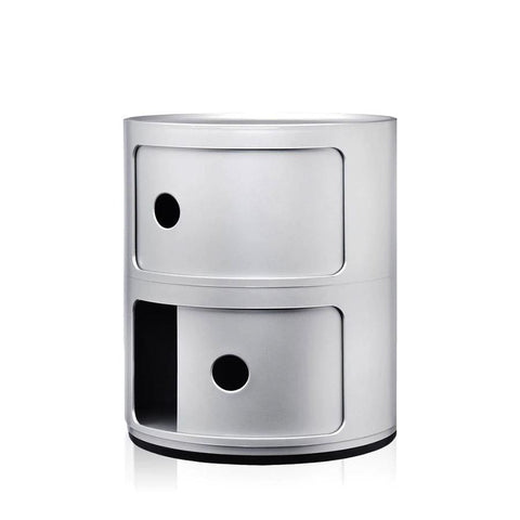 COMODINO COMPONIBILE 2 ELEMENTI 04966SI KARTELL SILVER