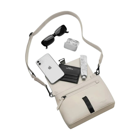 CROSSBODY BAG TAUPE ART. CB101 GASTON LUGA WHITE