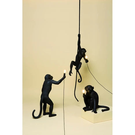 LAMPADA MONKEY LAMP STANDING OUTDOOR 14920 SELETTI BLACK