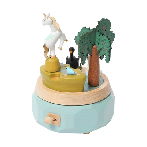 WOODERFULLIFE MUSIC BOX UNICORN WITH SWANS ART. 1060553