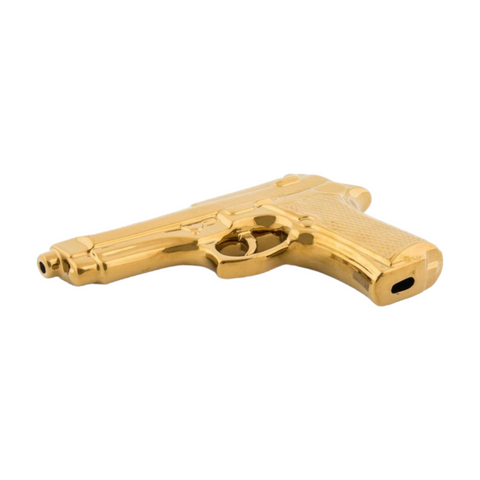 FERMACARTE LA MIA PISTOLA IN PORCELLANA LIMITED EDITION 10414 SELETTI GOLD