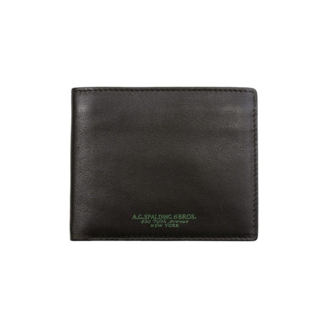 PORTAFOGLIO HORIZ 7 CC +FLAP +COINS HOLDER SPALDING BLACK GREEN 175462F477