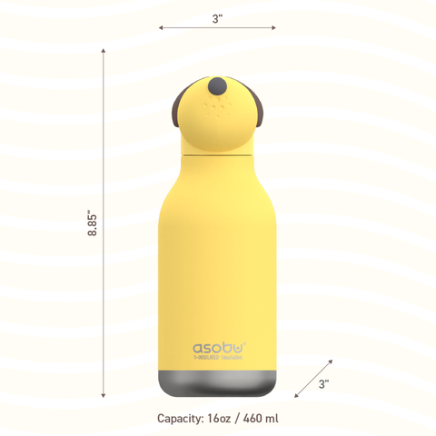 BORRACCIA BESTIE ANIMAL BOTTLE ART. SBV-44 YELLOW DOG ASOBU YELLOW