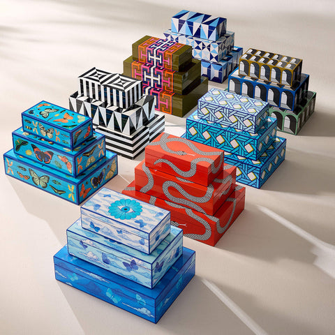 SCATOLA LACQUER MADRID BOX MEDIUM ART. 33184 JONATHAN ADLER MULTICOLOR