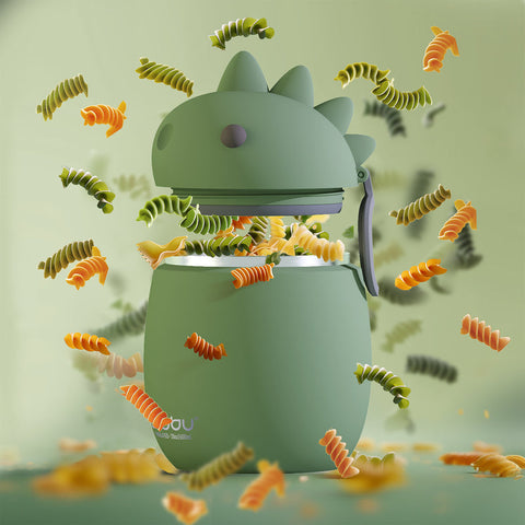 PORTA PRANZO BESTIE FOOD CONTAINER ART. FC43-DINOSAUR ASOBU GREEN